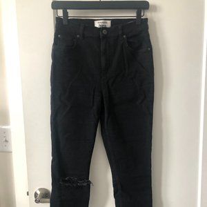 Reformation High & Skinny Jeans - Black Destroyed